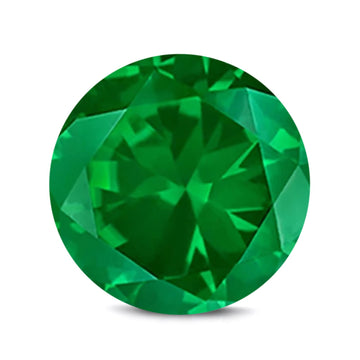 (Pack of 5) Round Simulated Green Emerald CZ